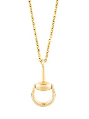 Gucci 18k gold large horsebit necklace